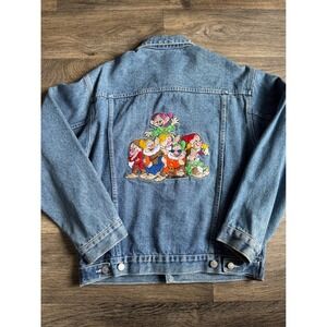 Vintage Disney Snow White & Seven Dwarfs Denim Jean Jacket Womens Large